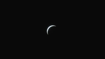 Wall Mural - partial solar eclipse - moon covering the sun in dark sky. wide, zoom-in shot