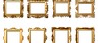 © caucul - A set of gold framed pictures with a white background