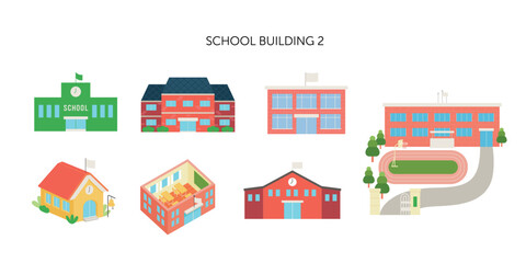 Wall Mural - school building. the design of different views. simple vector illustration.