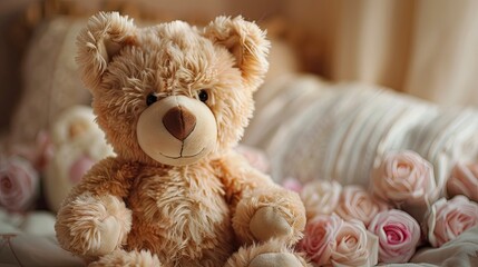Teddy Bear A cute and cuddly teddy bear, handmade with love, perfect for children of all ages