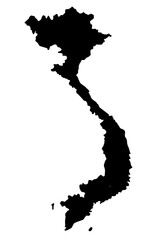 vietnam map silhouette on transparent background