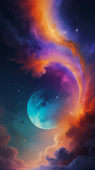 Wall Mural - earth and moon