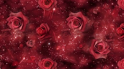 Canvas Print - red roses background