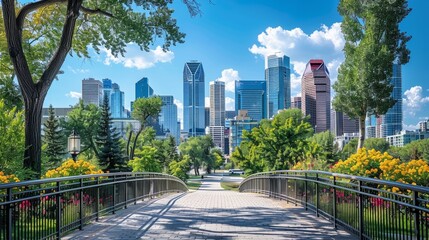 Sticker - City View with Tall Buildings