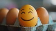 © Kelly - eggs in closeup with emoji drawing generative ai
