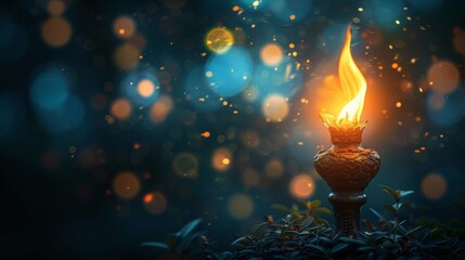 Wall Mural - Fire in a Small Torch