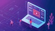 © Harjo - Isometric error lost 404 page network user people concept. Lost network website page, error not available webpage vector illustration. Not found 404 which is very surprising