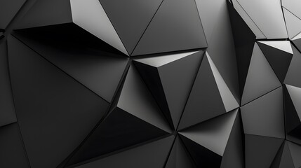 Wall Mural - Modern black metal low poly backdrop. 