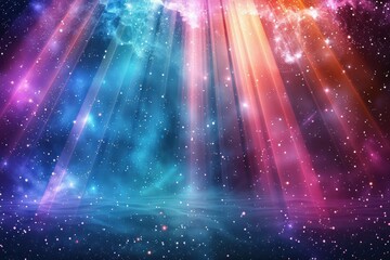 Wall Mural - A colorful space background with a blue and purple sky and a purple and blue sun