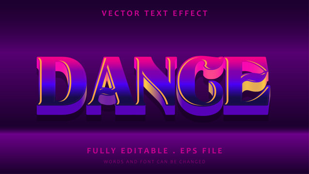 Colorful Gradient Dance Editable Text Effect Design