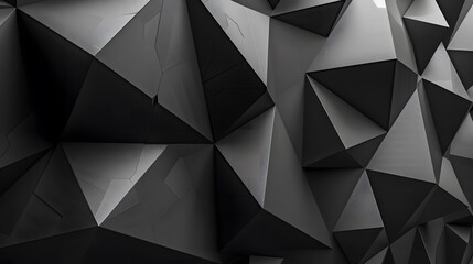 Wall Mural - Modern black metal low poly backdrop. 