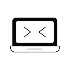 coding icon with white background vector stock illustration