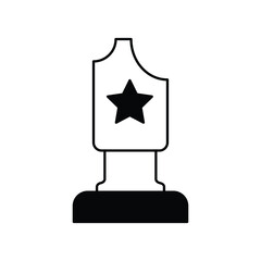 Wall Mural - trophy icon with white background vector stock illustration