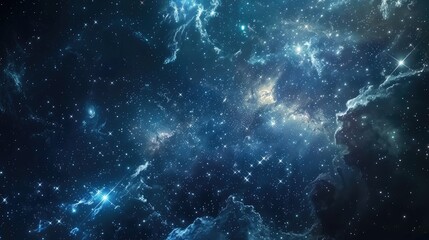 Wall Mural - A star cluster shining brightly in deep space amongst interstellar dust lanes