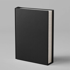 Wall Mural - mockup of a black book in a standing position on a gray background, Ai generated Images