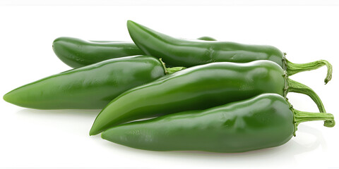 green chilli on white background