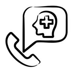 Canvas Print - Mental Health Helpline Icon