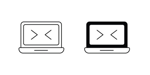 coding icon with white background vector stock illustration