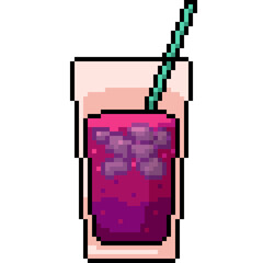 Wall Mural - pixel art of ice soda juice