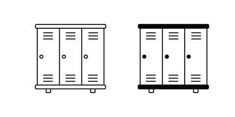 locker icon with white background vector stock illustration