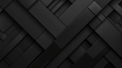 Wall Mural - Abstract black background with carbon texture and geometric pattern. Modern design for presentation or social media. Abstract dark wallpaper with copy space. Abstract halftone pattern