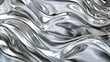 © tinnakorn - Abstract silver liquid background with swirling and flowing texture.