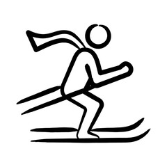 Sticker - Skiing Icon