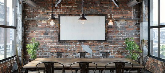 Canvas Print - Mock-Up Frame in Rustic Dining Room