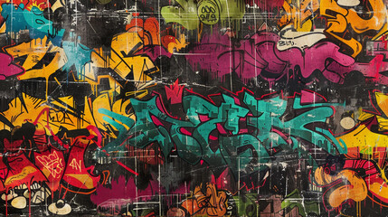 Wall Mural - A colorful graffiti wall with the word 