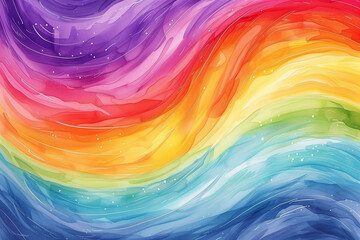 Wall Mural - abstract rainbow color swirl, watercolor texture background, wave illustration, line art