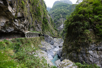 Sticker - Hiking trail in Taroko National Park in Hualien Taiwan