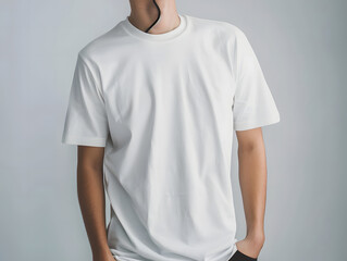 Poster - White male t-shirt mockup