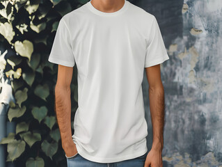 White male t-shirt mockup