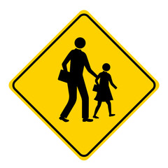 Wall Mural - Traffic sign warning there is a school.