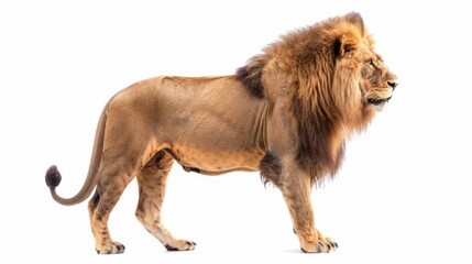 Wall Mural - Lion isolated white background 