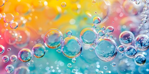 Wall Mural - Realistic colored bubbles in AIgenerated cleaning and washing illustration. Concept Cleaning, Washing, Bubbles, Realistic, AI-generated