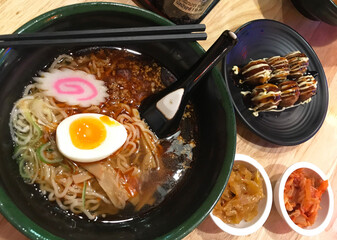 Ramen with Boil Egg and Bamboo Shoot