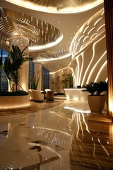 Canvas Print - best hotel lobby design in the world, luxury interior design, modern and contemporary