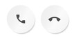 © Edit Pixel - Call accept and reject call icon set for user interface design elements. Call receive and decline symbol. phone call set icon vector.