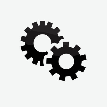 icon two black gears on a light background