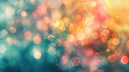 Wall Mural - Abstract Bokeh Background with Colorful Light Circles in Warm and Cool Tones, Perfect for Festive, Holiday, or Celebration Themes