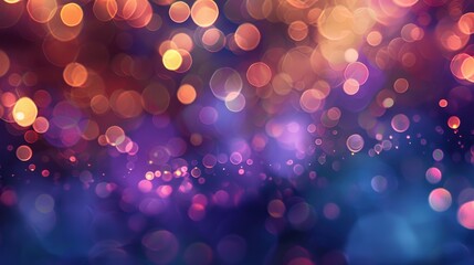 Wall Mural - Vibrant Abstract Bokeh Background with Colorful Light Circles in Purple, Pink, and Orange Hues, Perfect for Festive, Celebratory, or Artistic Designs