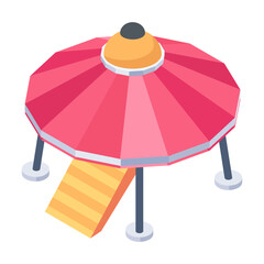 Poster - Grab this isometric icon of metal gazebo 

