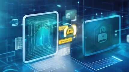 Blue Binary Code Concept in Technology