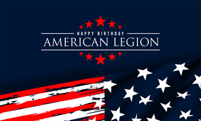 Wall Mural - Happy Birthday American Legion Background Vector Illustration , Thank You for Your Service