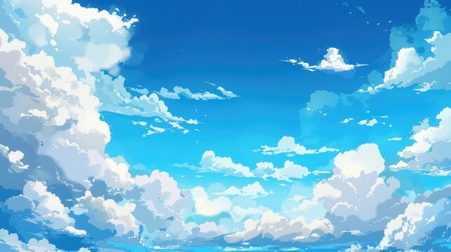 Blue sky and white clouds in the summer