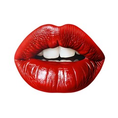 red lips print isolated on white background clipart