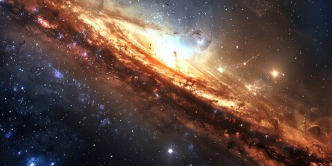 Wall Mural - astro photography with galaxy in space nebula
