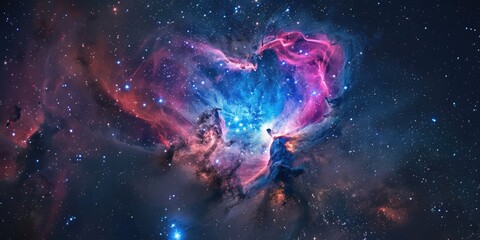 Wall Mural - astro photography space nebula in heart shape