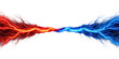 © SekhSadi - Blue and red electricity isolated on WHITE background. PNG AI GENERATED